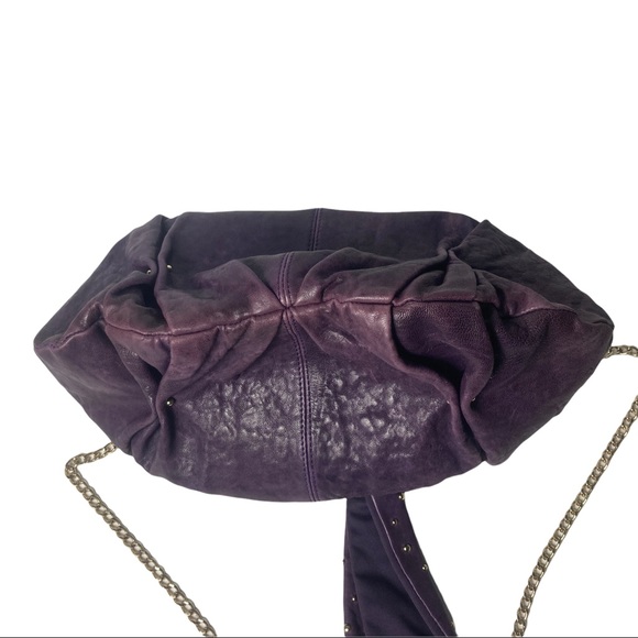 Junior Drake, Karel, Italian Leather, Textured Purple detachable gold tone chain - Picture 12 of 16